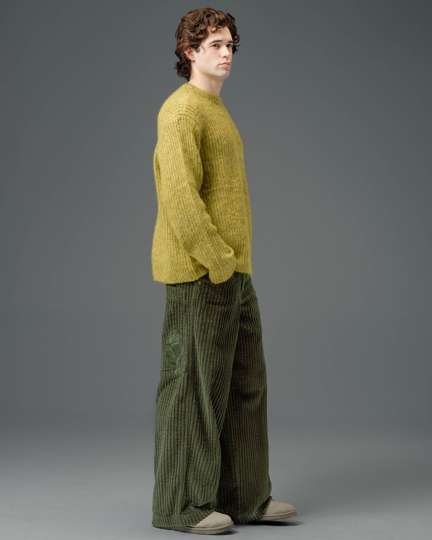 Jester. 26". 2 Wale Corduroy. Moss.