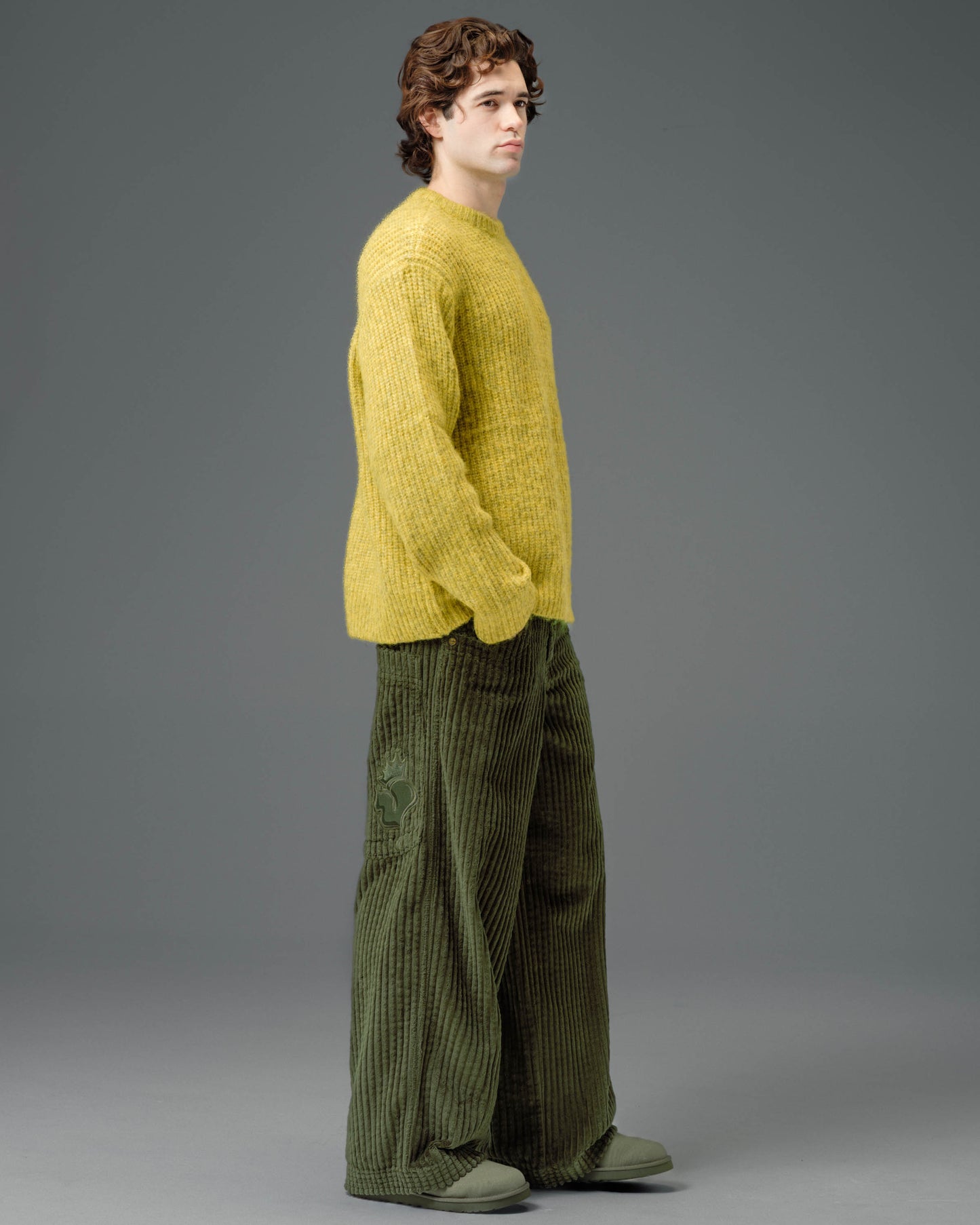 Jester. 26". 2 Wale Corduroy. Moss.