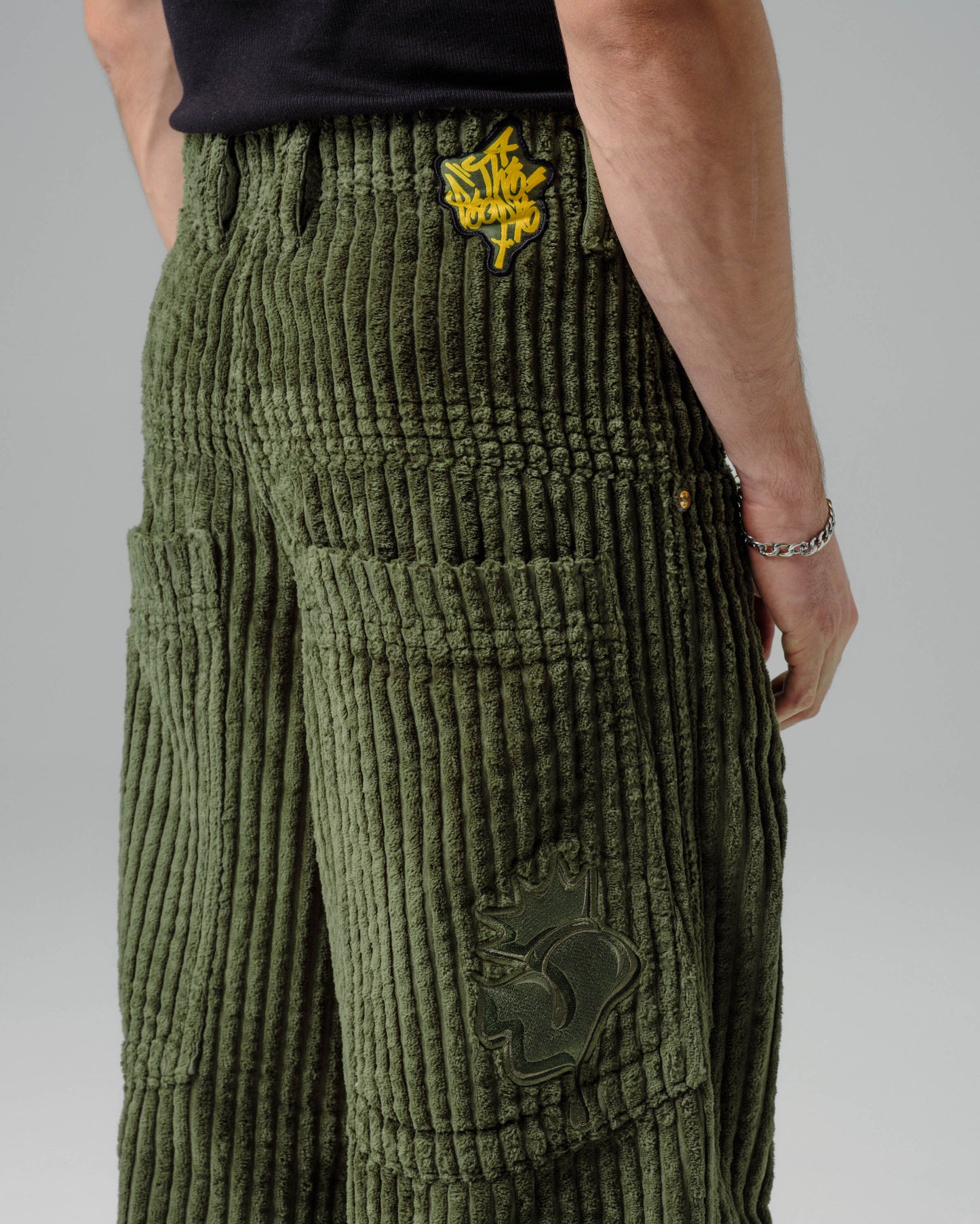 Jester. 26". 2 Wale Corduroy. Moss.