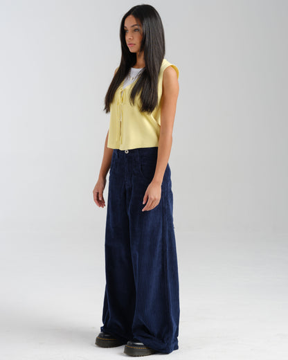 W101 Twin Cannon. 26". 4 Wale Corduroy. Navy.