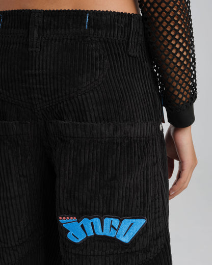 W169 Low Down. 20". 4 Wale Corduroy. Black.
