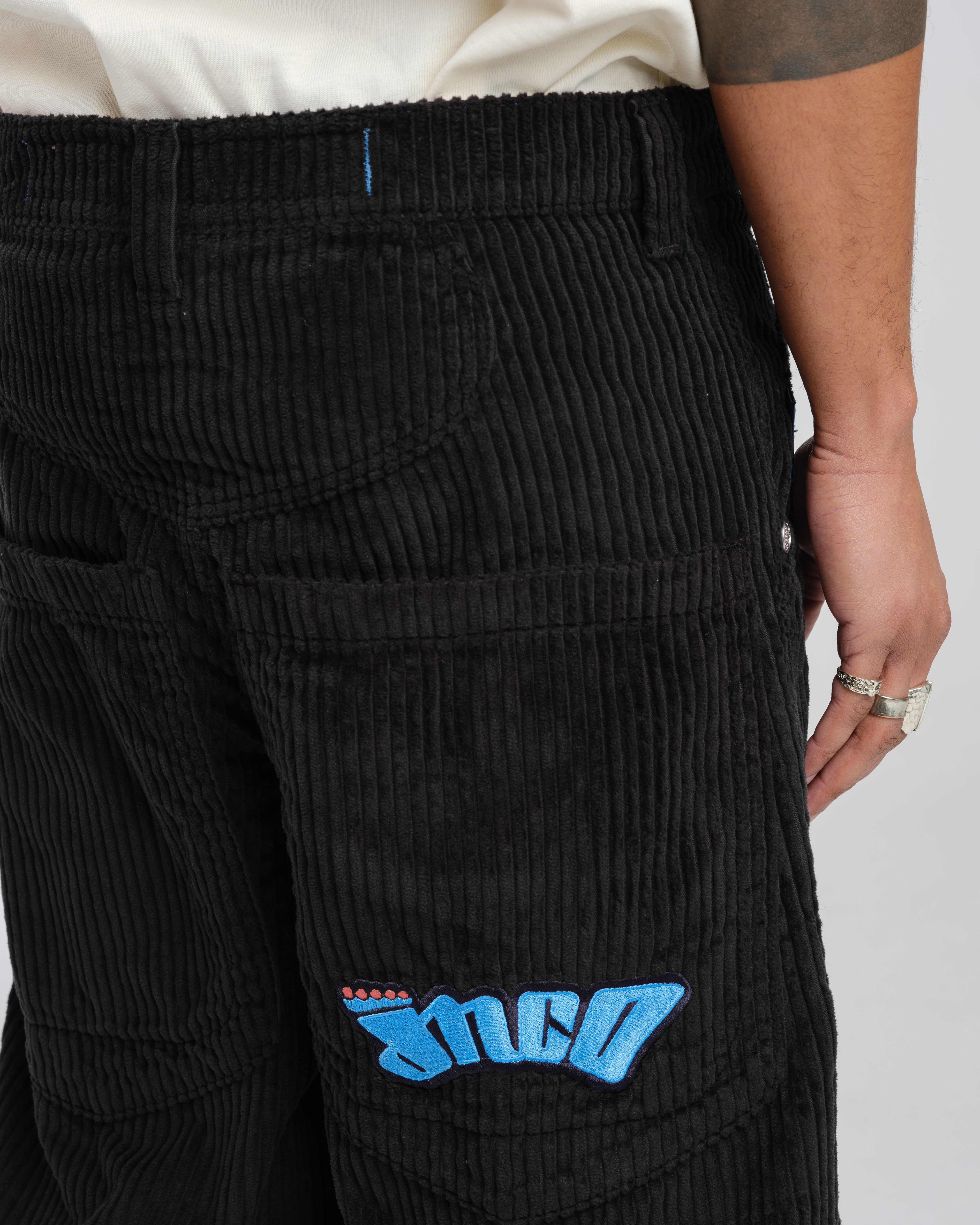 169 Low Down. 20". 4 Wale Corduroy. Black.