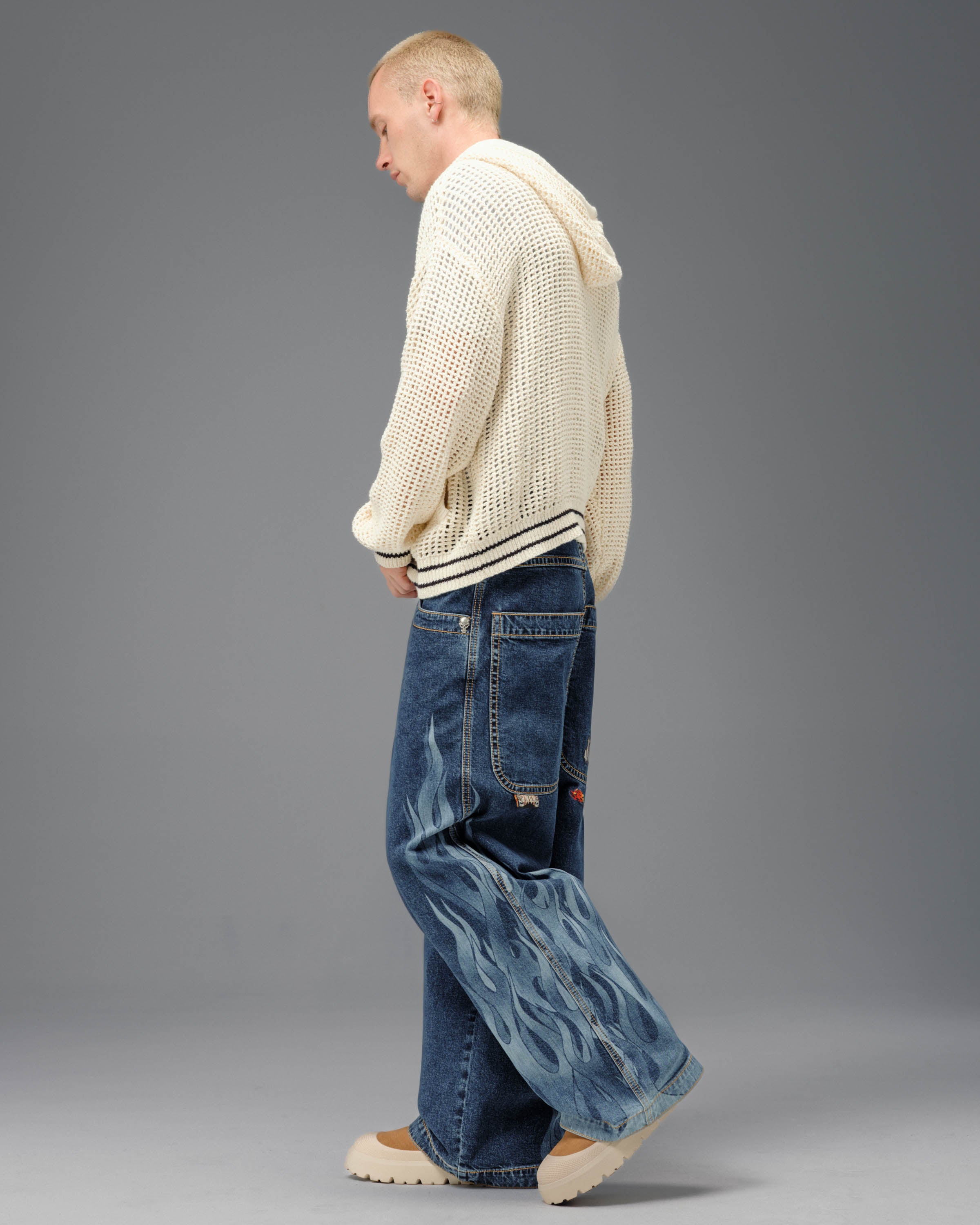 パンツ DIESEL BAKARI-NE faded jog jeans W34 y2k Flame Hellfire Jeans. 26