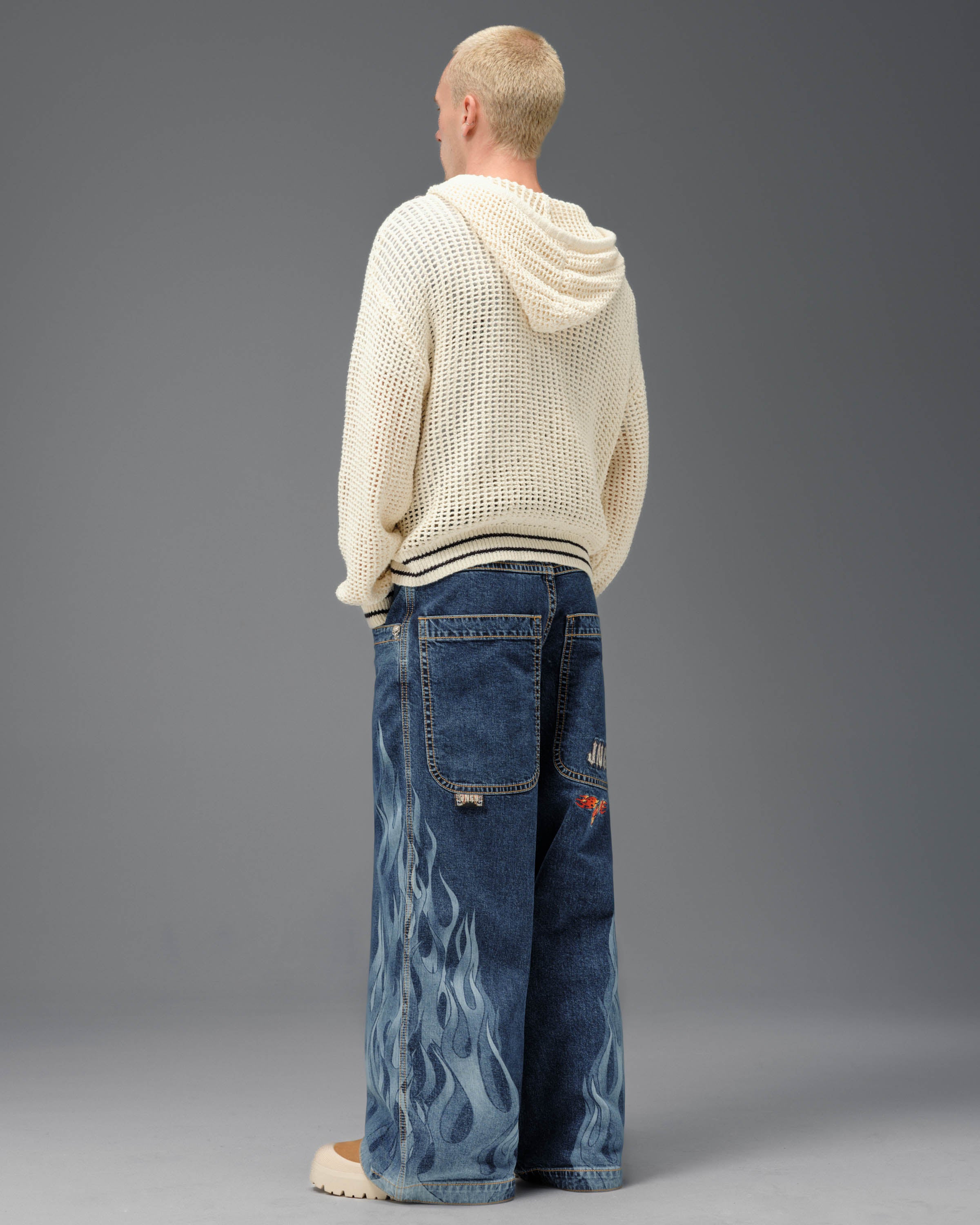 JNCO JEANS イエロー パーカー L Crazy Vintage Y2K 2000's JNCO Jeans Tribal Embroidered Hoodie