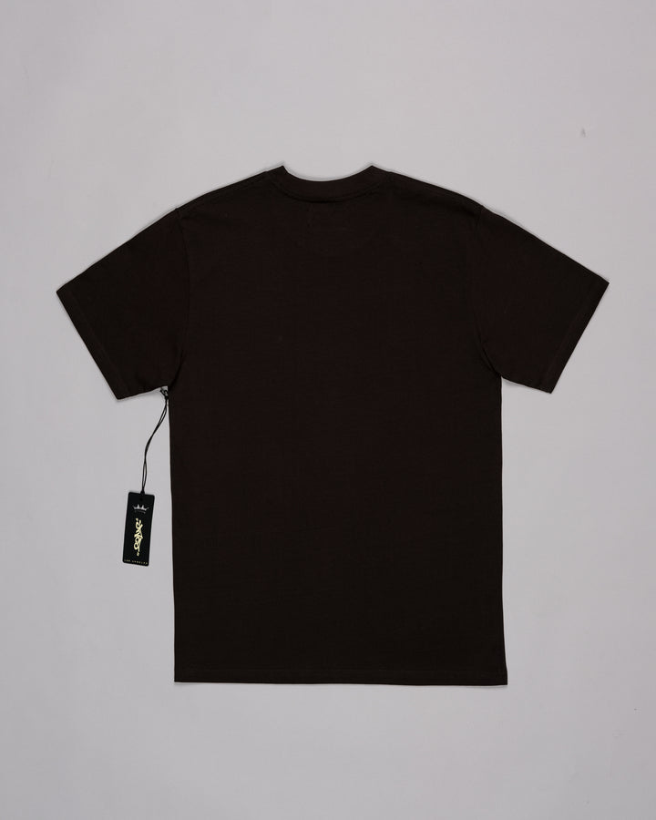 Reversed Crown Tee. Coal/Cyan.
