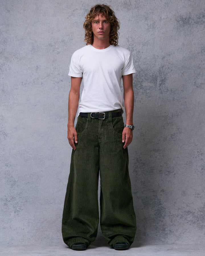 101 Twin Cannon. 26". 4 Wale Corduroy. Moss.