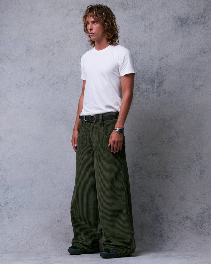 101 Twin Cannon. 26". 4 Wale Corduroy. Moss.