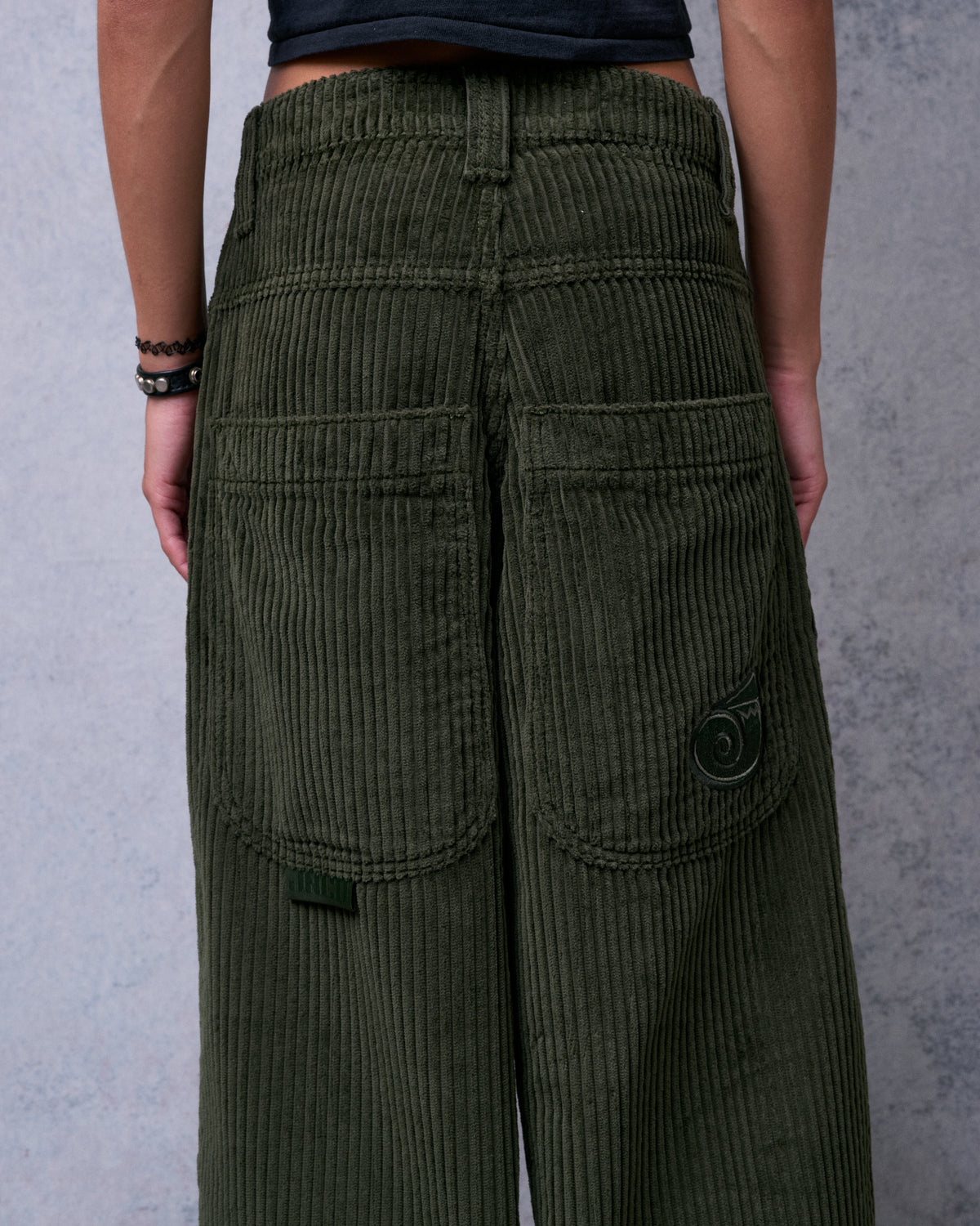 W101 Twin Cannon. 26". 4 Wale Corduroy. Moss.