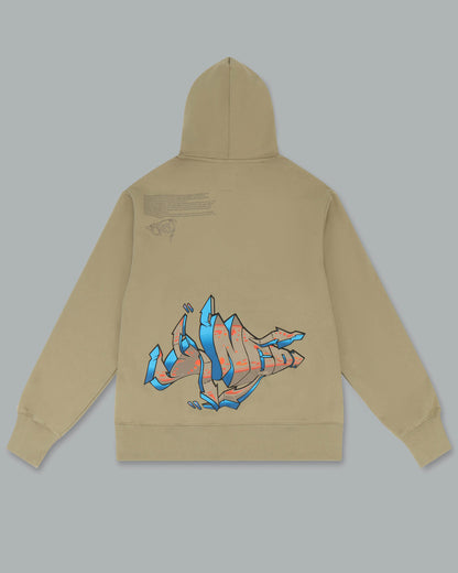 Left Side Hoodie. Sand.