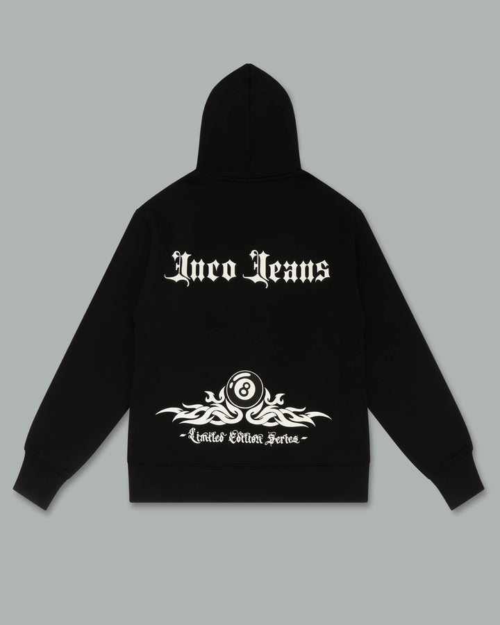 8 Ball Hoodie. Black.