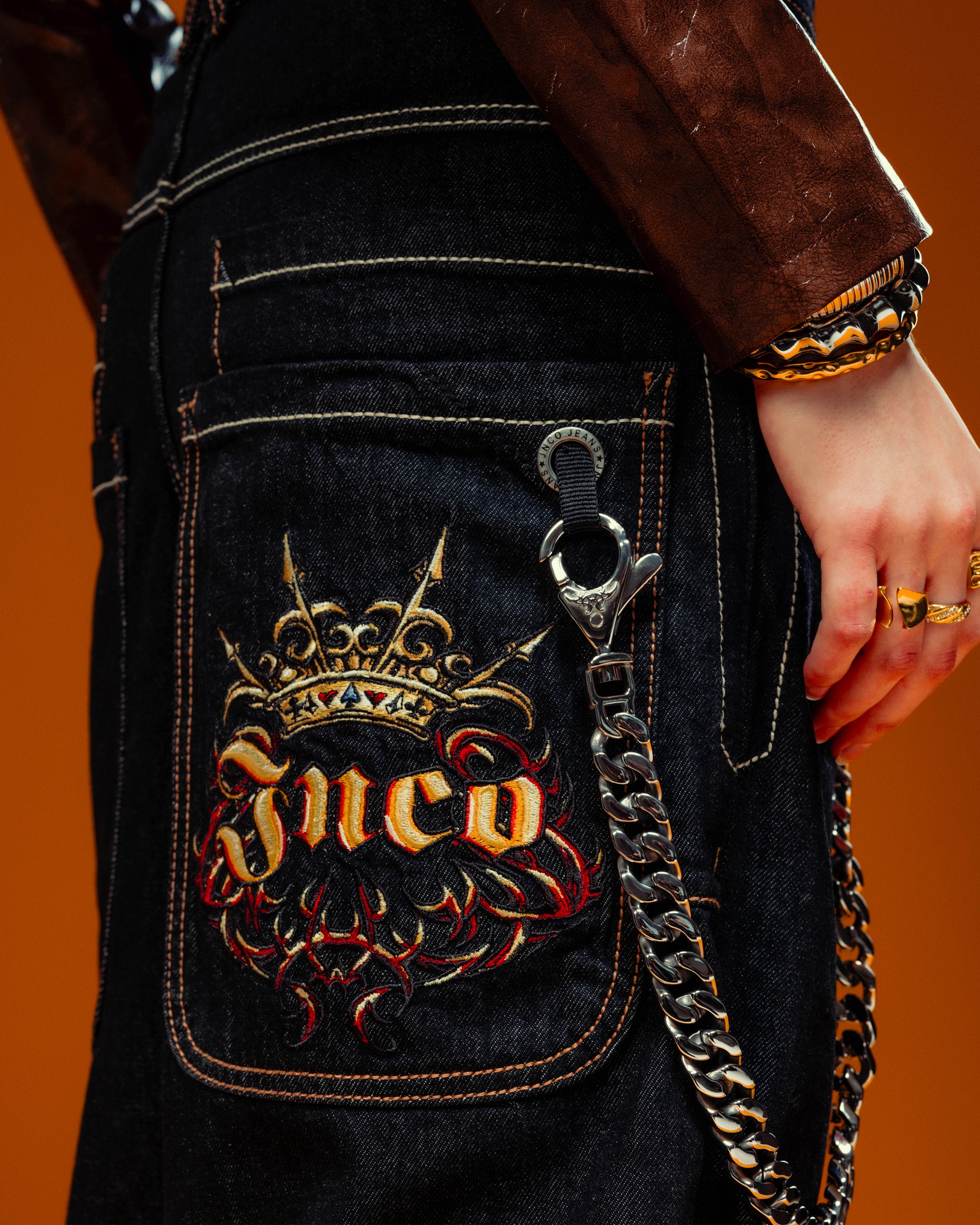 激レア美品JINCO JEANS チェーンブラック デニム 90's 極太 Oversized Stainless Steel Pocket Chain – JNCO Los Angeles
