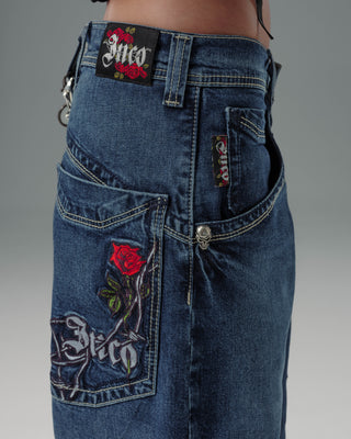 W Skull & Roses. 24". Hand-Sand Dark Stone.