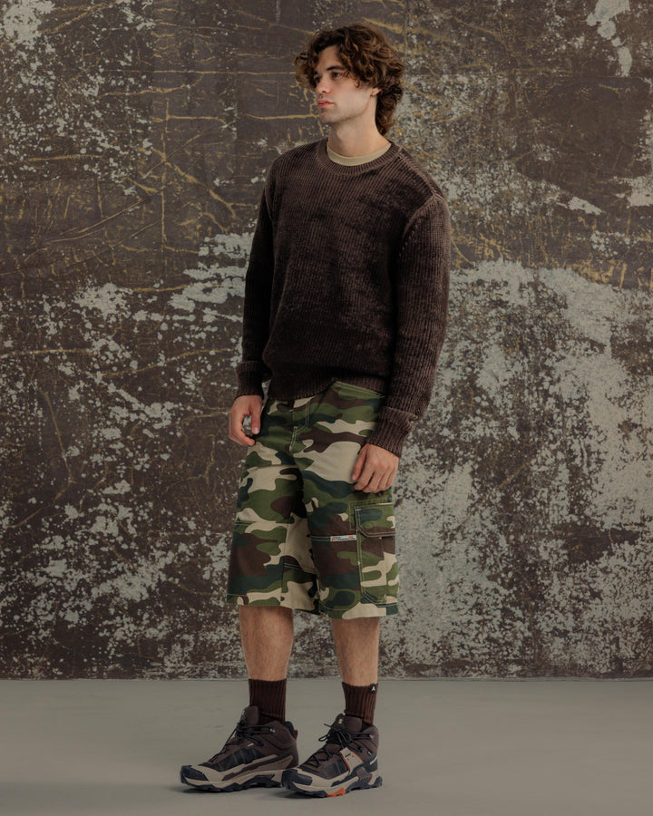 Indicator Cargo Shorts. 14.5” Inseam. Swamp Camo.