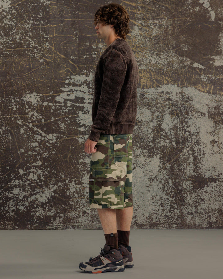 Indicator Cargo Shorts. 14.5” Inseam. Swamp Camo.