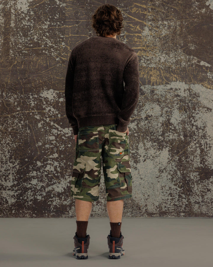 Indicator Cargo Shorts. 14.5” Inseam. Swamp Camo.