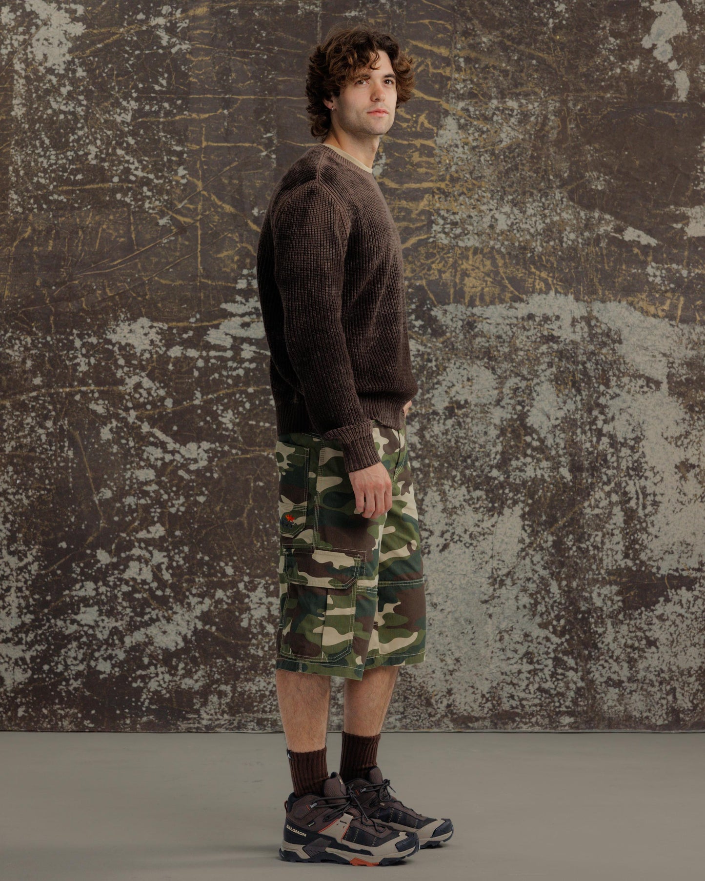 Indicator Cargo Shorts. 14.5” Inseam. Swamp Camo.