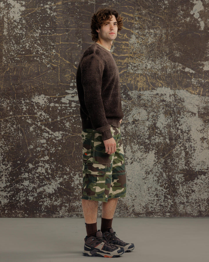 Indicator Cargo Shorts. 14.5” Inseam. Swamp Camo.