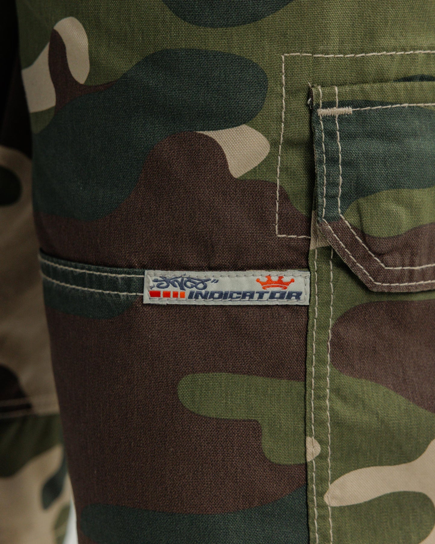 Indicator Cargo Shorts. 14.5” Inseam. Swamp Camo.