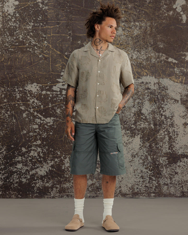 Indicator Cargo Shorts. 14.5” Inseam. Olive.