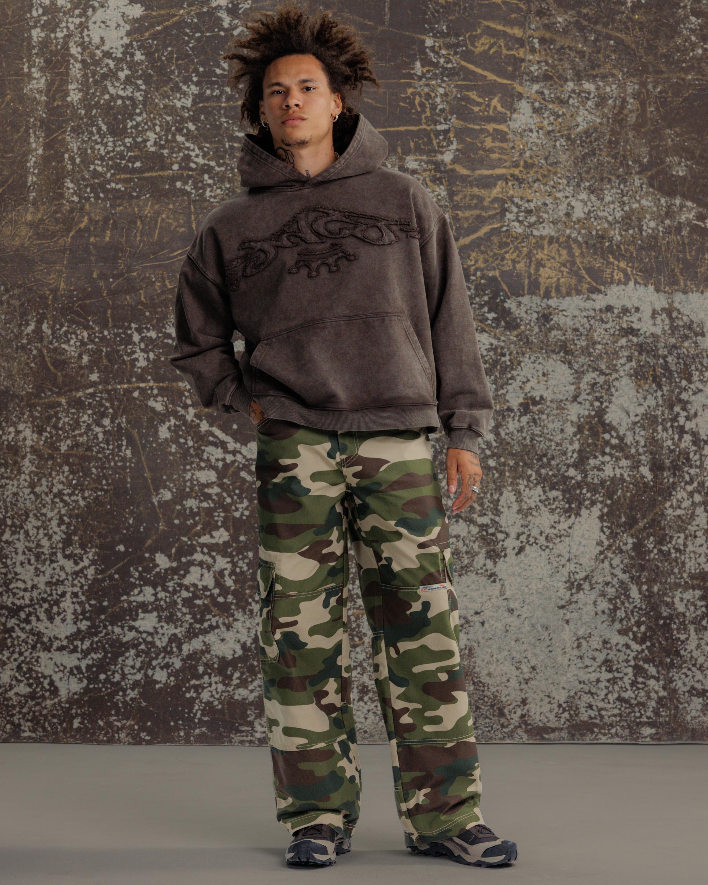 Indicator Cargo Pants. 22” Wide Leg. Swamp Camo. – JNCO Los Angeles