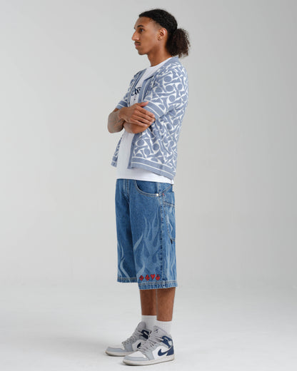 Rising Flames Shorts. 15" Inseam. Dark Stone.