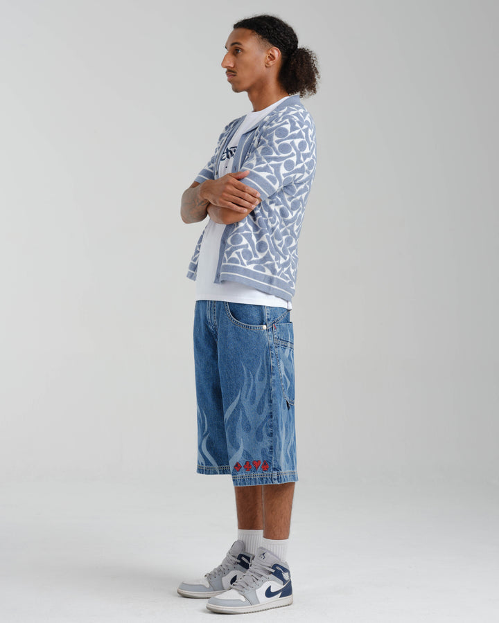Rising Flames Shorts. 15" Inseam. Dark Stone.