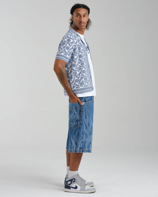 Rising Flames Shorts. 15" Inseam. Dark Stone.
