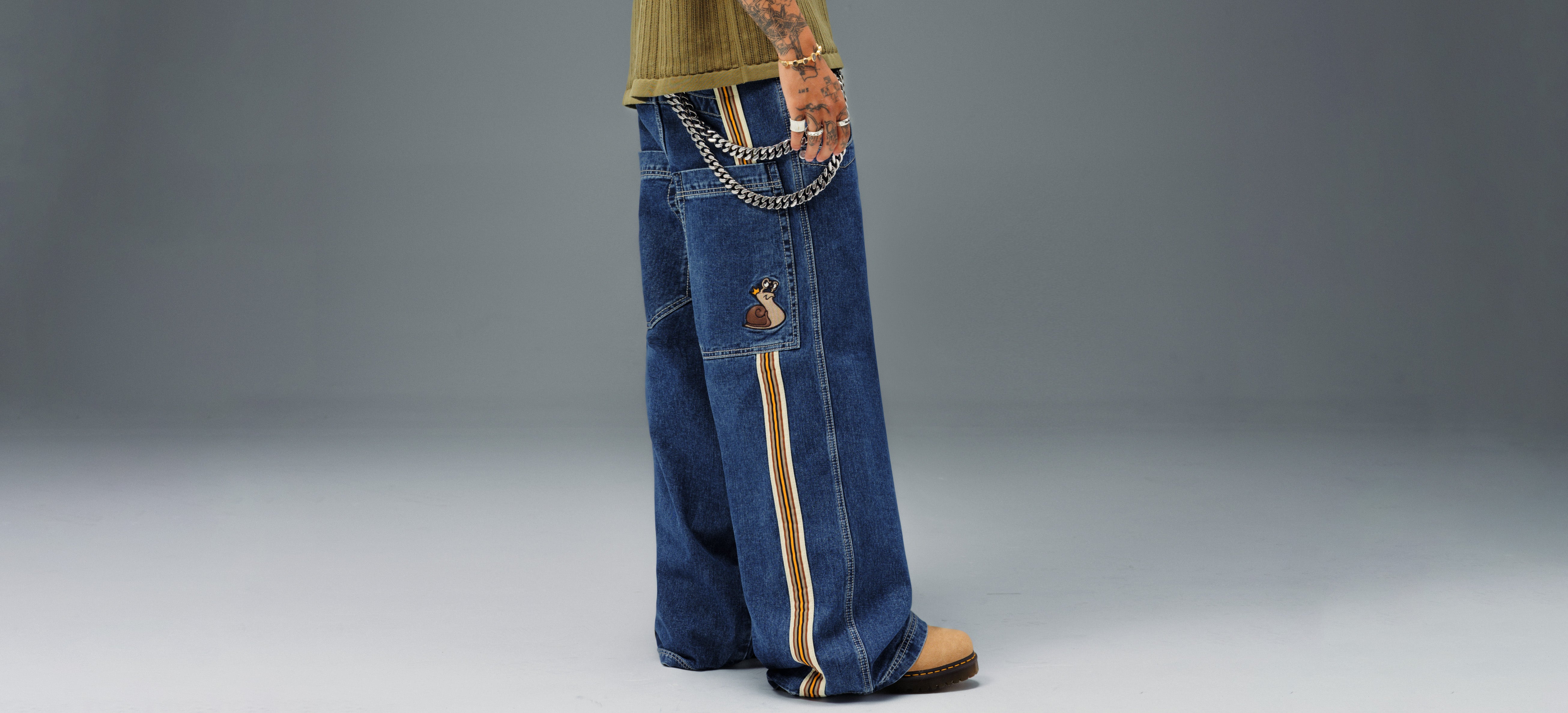 「激レア」JNCO 2000s デニム キングロゴ jnco Vintage JNCO Kangaroo Jeans: Y2K Wide Leg Carpenter Denim