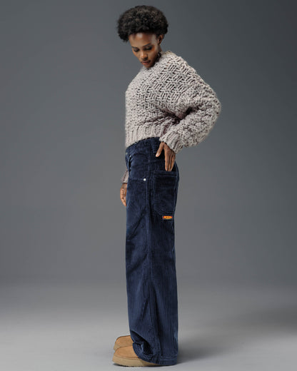 W179 Pipes. 23". 4 Wale Corduroy. Navy.