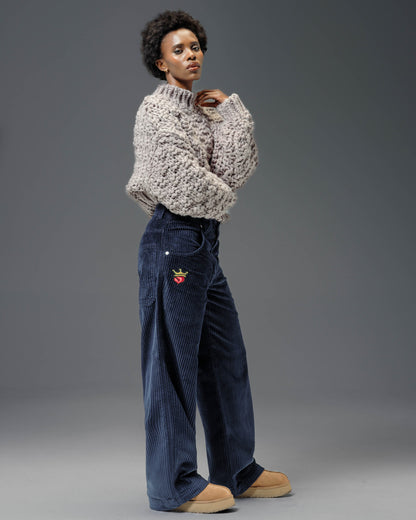 W179 Pipes. 23". 4 Wale Corduroy. Navy.