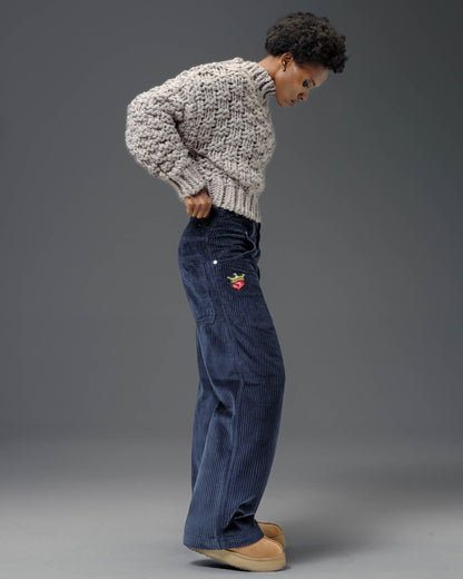 W179 Pipes. 23". 4 Wale Corduroy. Navy.