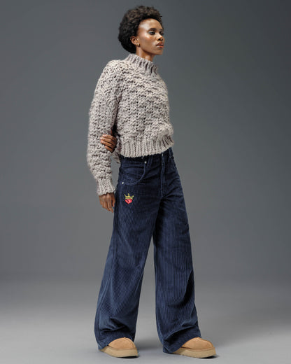 W179 Pipes. 23". 4 Wale Corduroy. Navy.