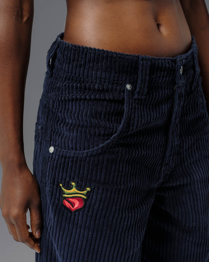 W179 Pipes. 23". 4 Wale Corduroy. Navy.