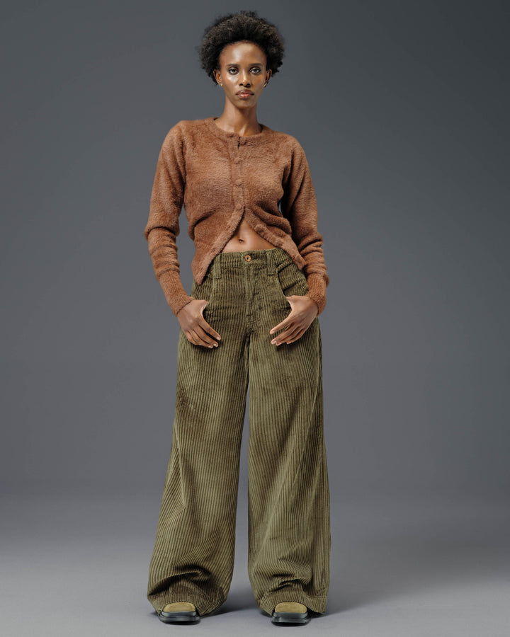 W101 Twin Cannon. 26". 4 Wale Corduroy. Moss. NEW