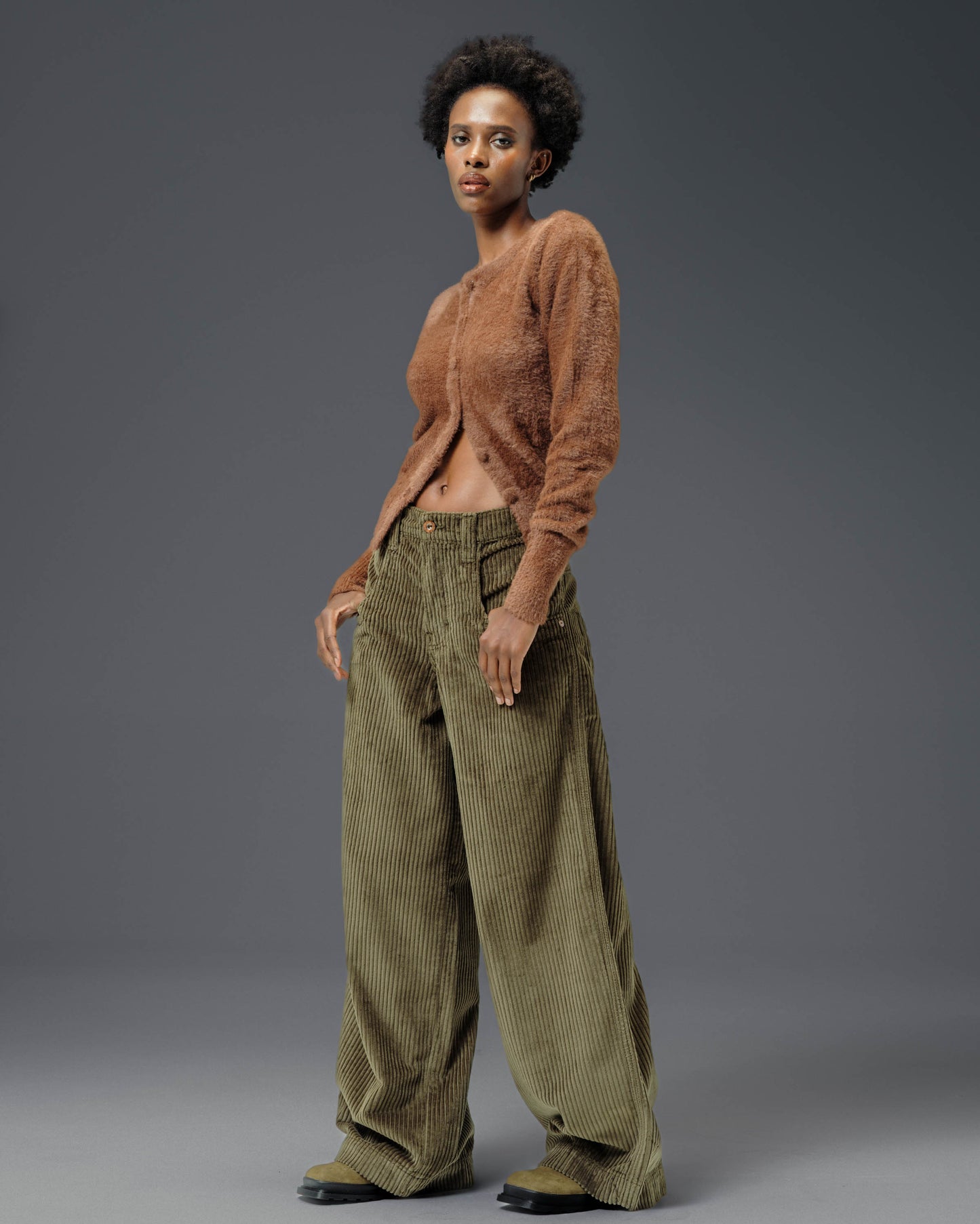 W101 Twin Cannon. 26". 4 Wale Corduroy. Moss. NEW