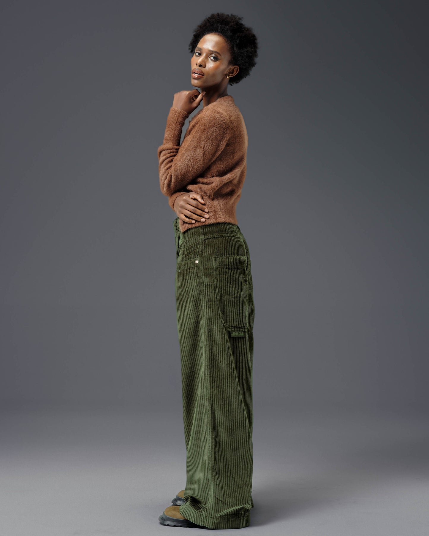 W101 Twin Cannon. 26". 4 Wale Corduroy. Moss. NEW