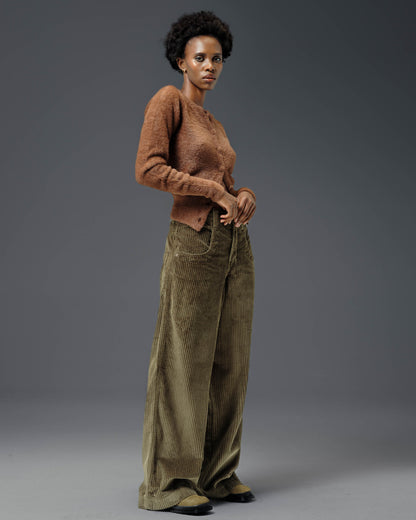 W101 Twin Cannon. 26". 4 Wale Corduroy. Moss. NEW