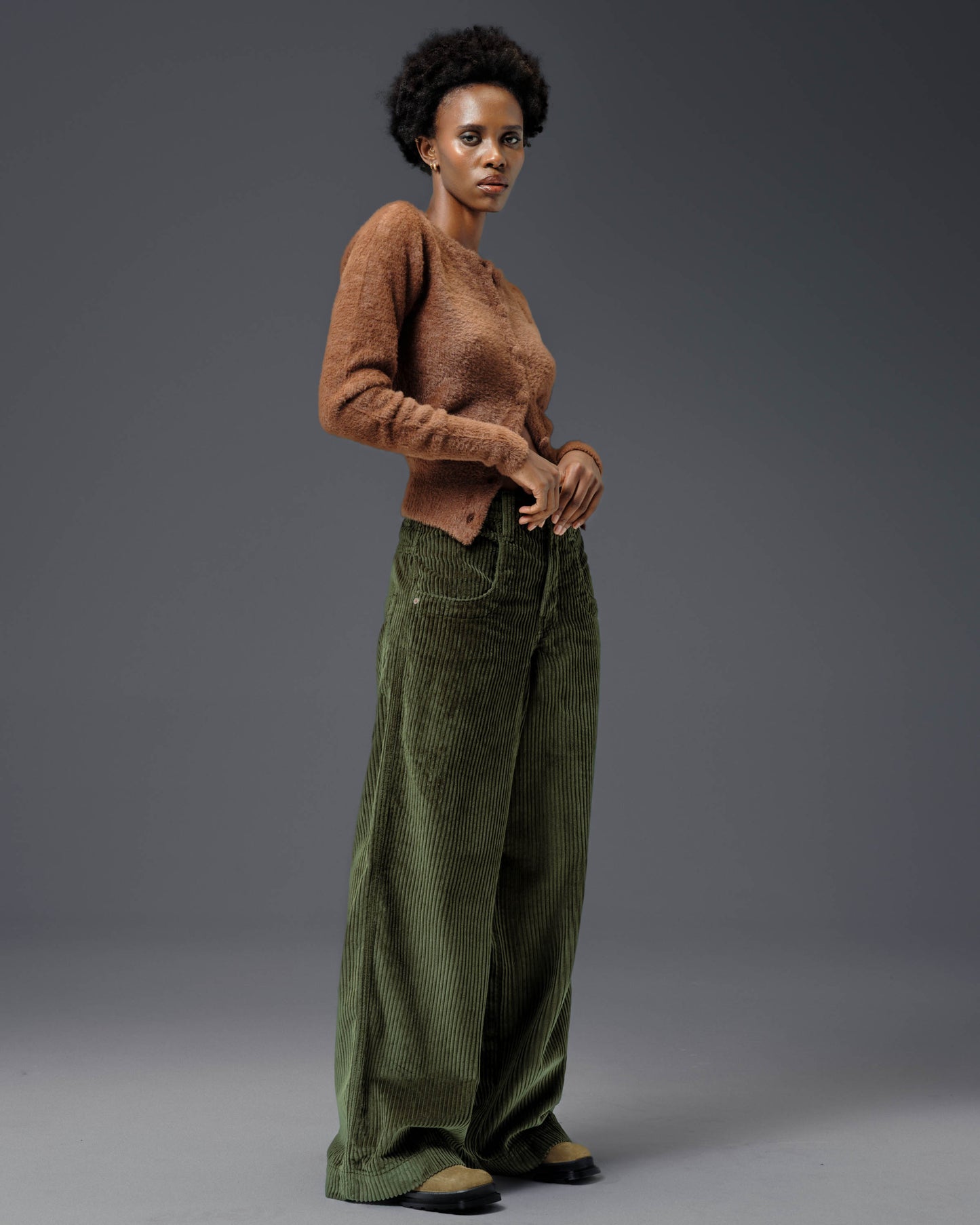 W101 Twin Cannon. 26". 4 Wale Corduroy. Moss. NEW