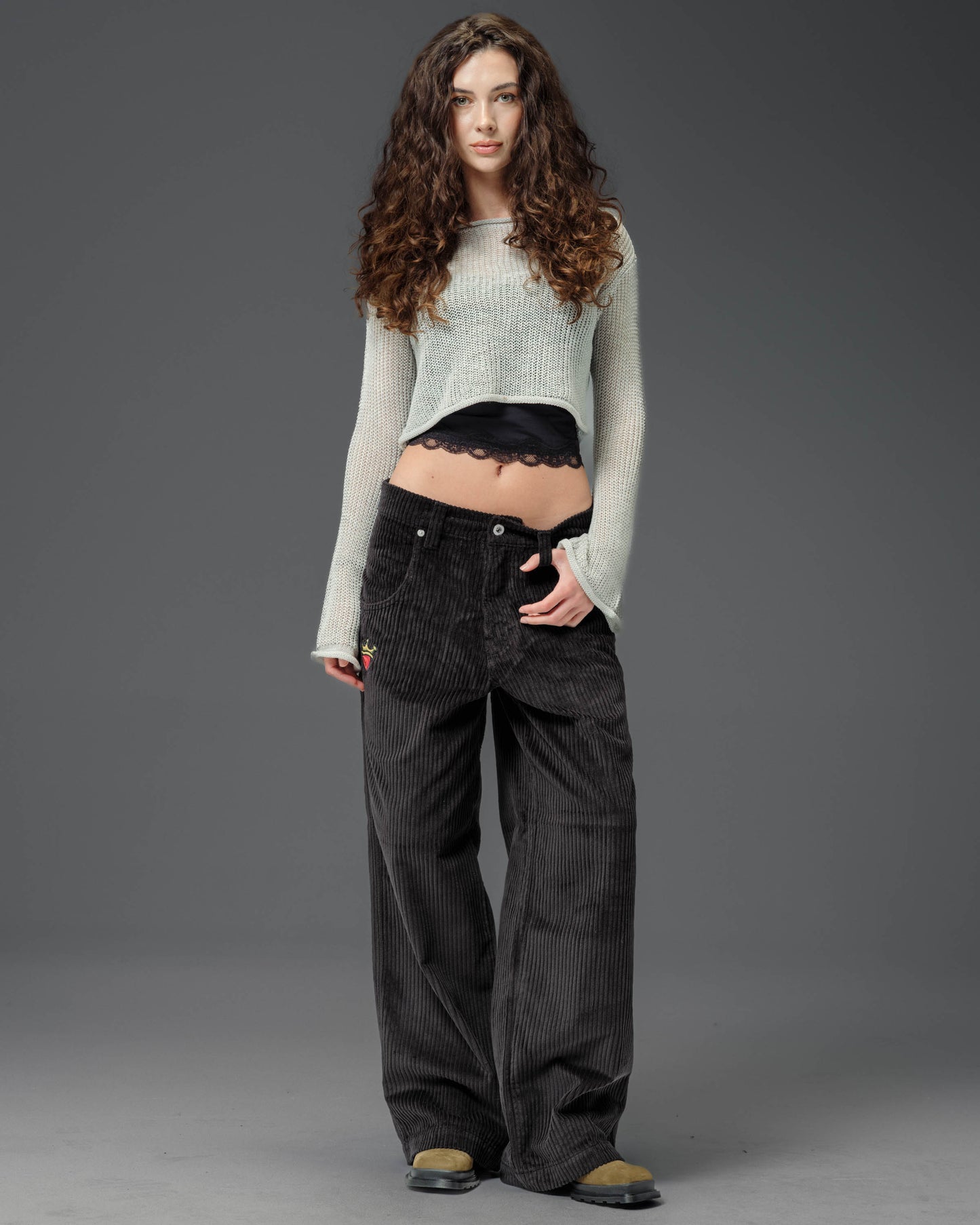 W179 Pipes. 23". 4 Wale Corduroy. Black.