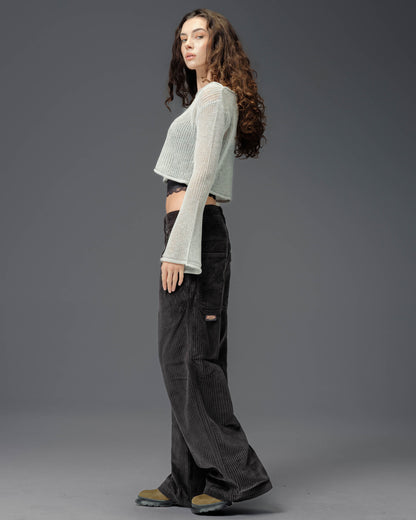 W179 Pipes. 23". 4 Wale Corduroy. Black.