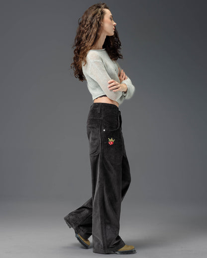 W179 Pipes. 23". 4 Wale Corduroy. Black.