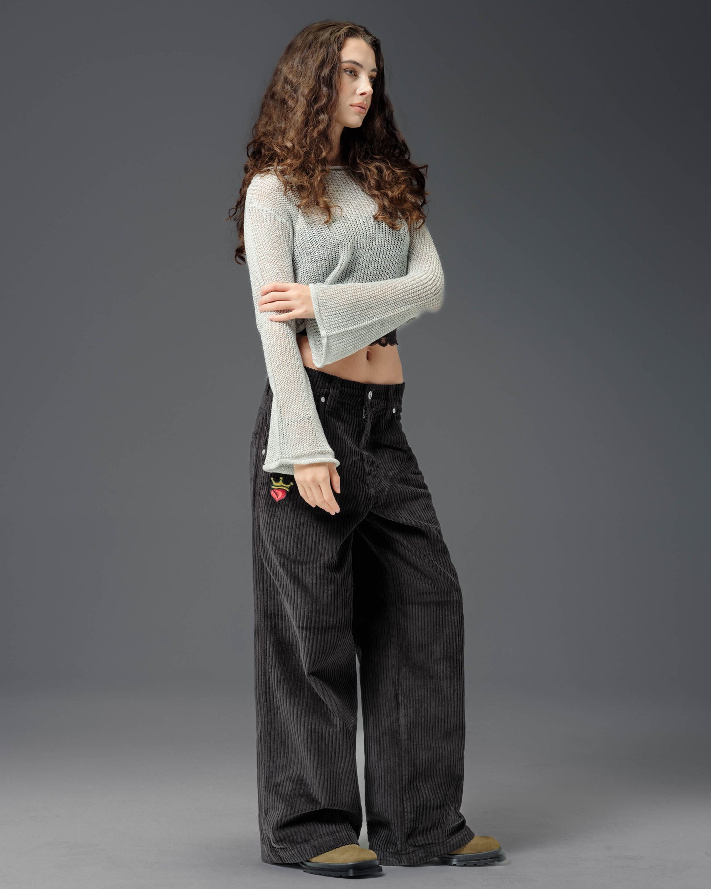 W179 Pipes. 23". 4 Wale Corduroy. Black.