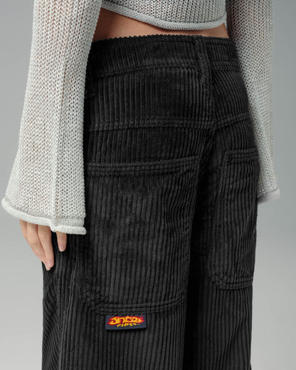 W179 Pipes. 23". 4 Wale Corduroy. Black.