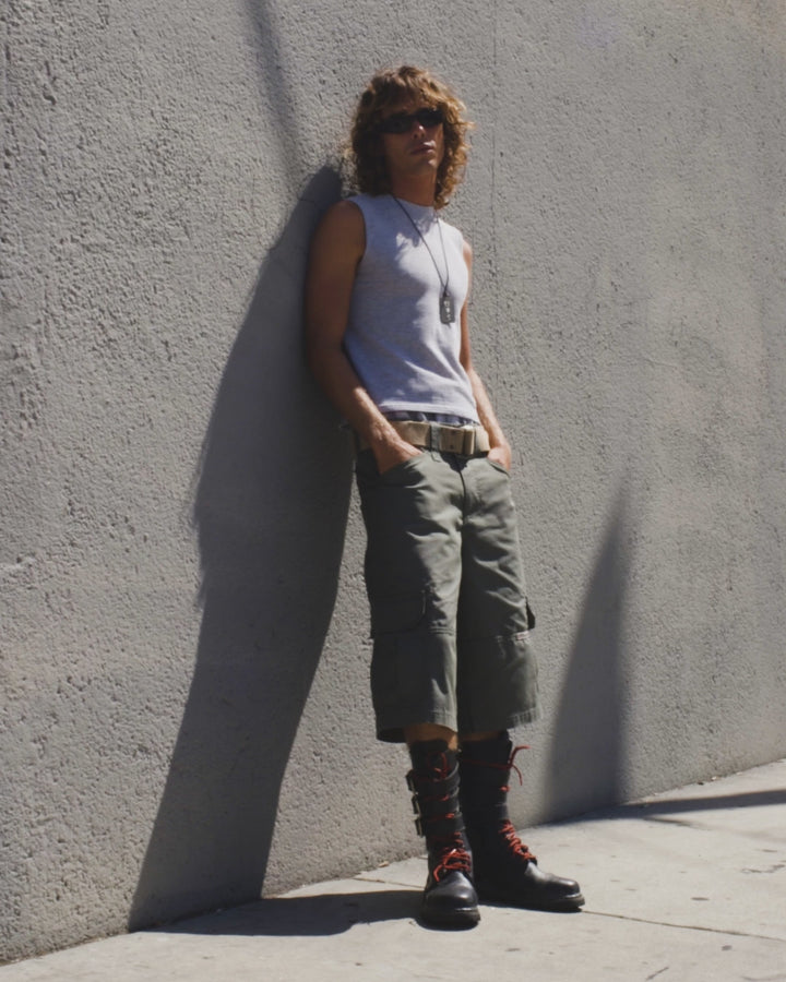 Indicator Cargo Shorts. 14.5” Inseam. Olive.