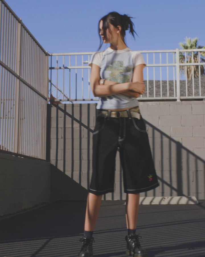 W179 Pipes Shorts. 14" Inseam. Jet Black.